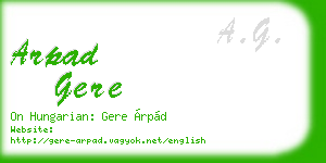 arpad gere business card