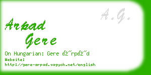 arpad gere business card